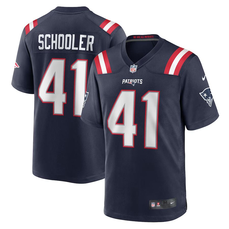 Men New England Patriots #41 Brenden Schooler Nike Navy Game Player NFL Jersey